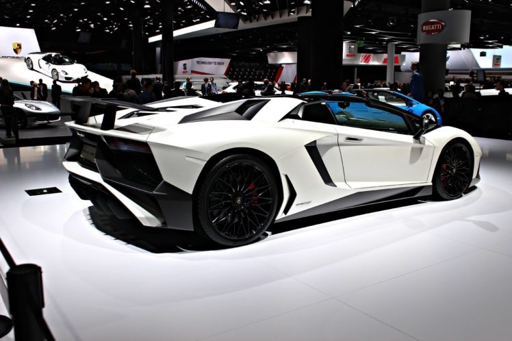 2016, Aventador, White, Lamborghini, Lp750 4, Roadster, Supercar, Superveloce HD Wallpaper Desktop Background