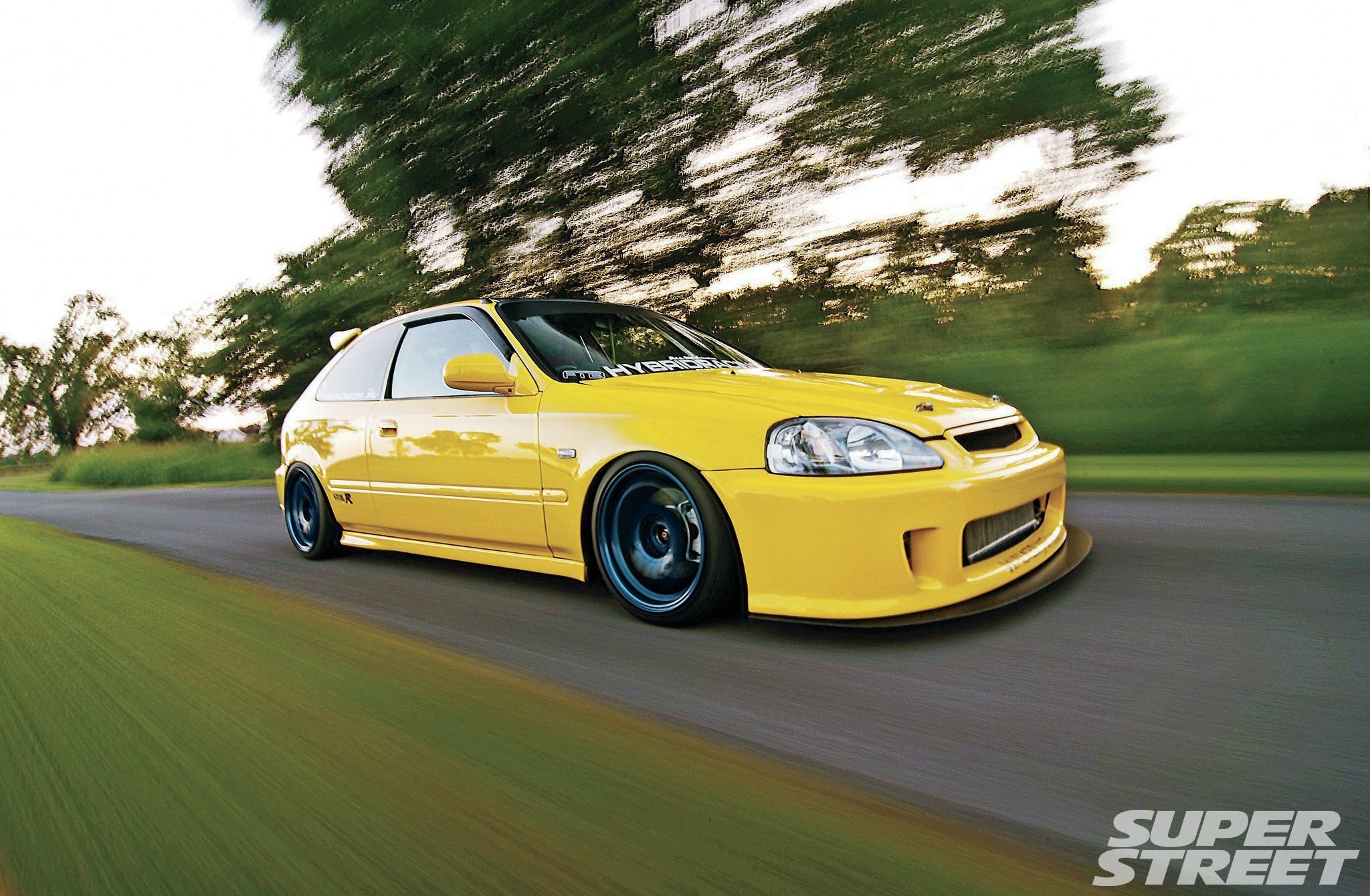 2000, Honda, Civic, Type r, Cars, Yellow, Modified Wallpaper