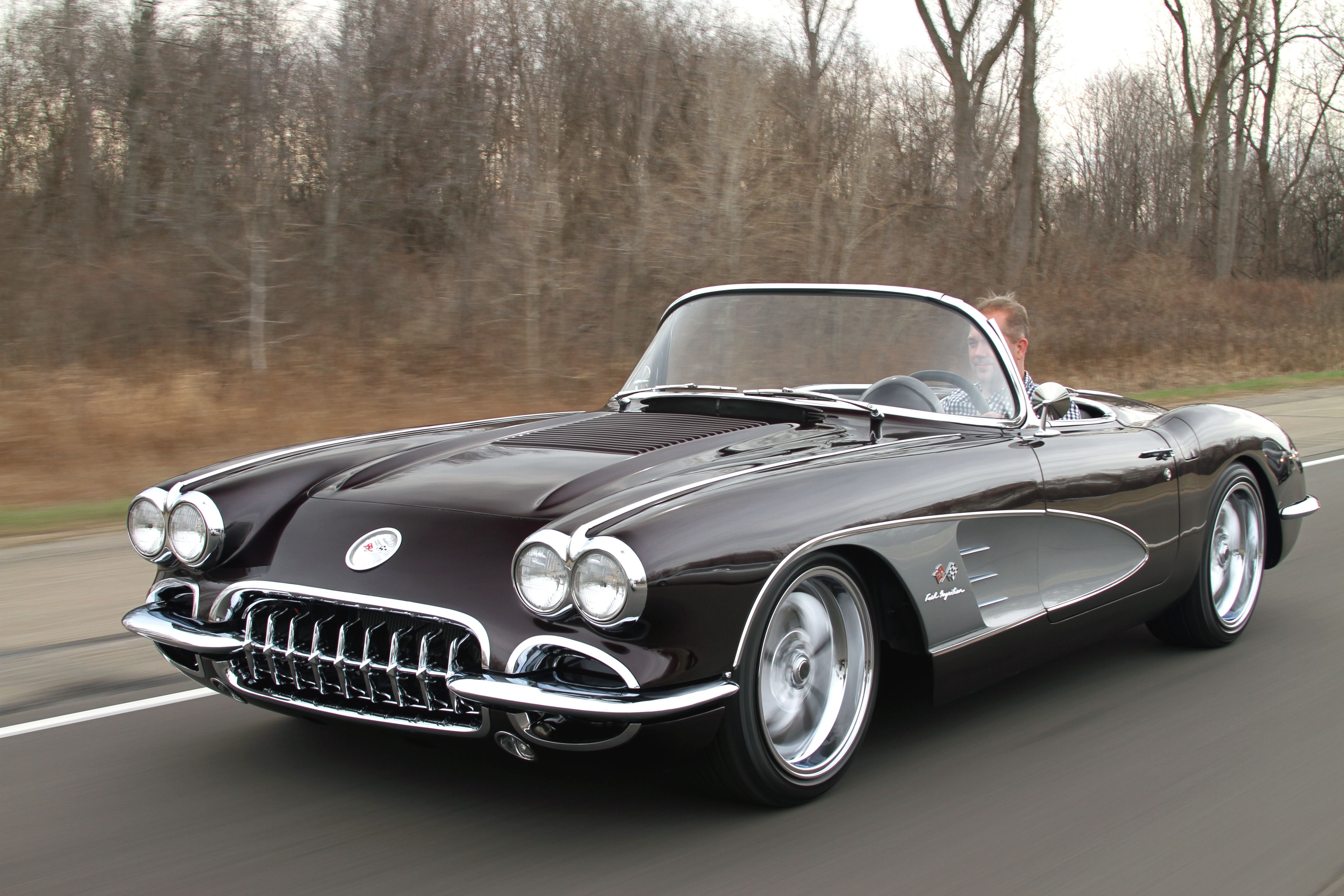 1958, Chevrolet, Chevy, Corvette, c1 , Cars, Convertible, Black Wallpapers ...