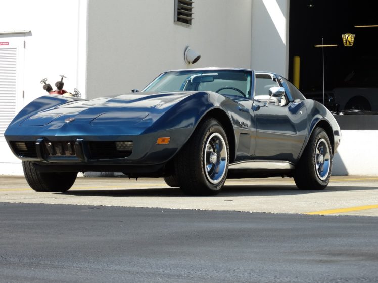 1975, Chevrolet, Classic, Corvette, Muscle, Old, Original, Ray, Sting, Usa, Blue HD Wallpaper Desktop Background