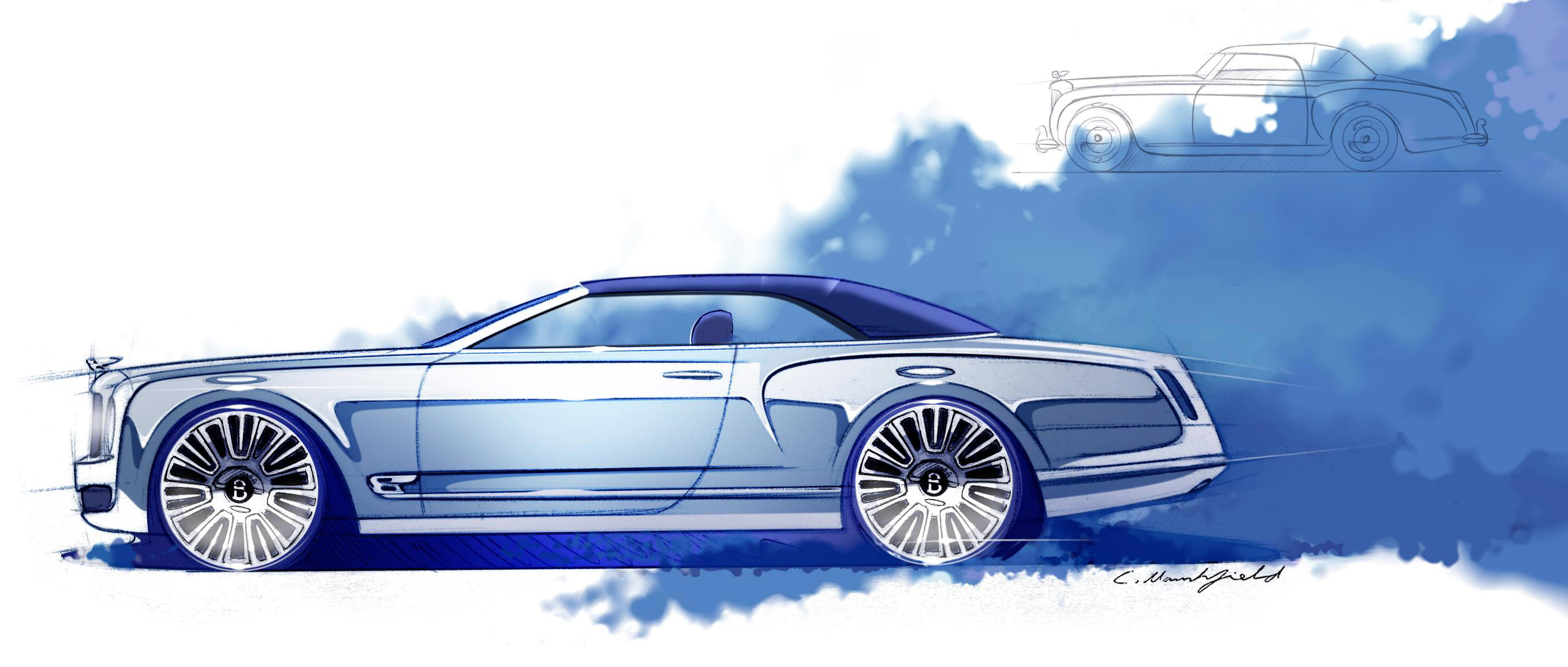 2012, Bentley, Mulsanne, Convertible, Concept Wallpaper