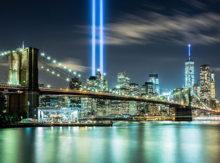 brooklyn, Bridge, Night, City, Cities, Urban, New, York, Usa, America, Travelling, Lights, River, Hudson, Towers, Nyc, Landscape HD Wallpaper Desktop Background