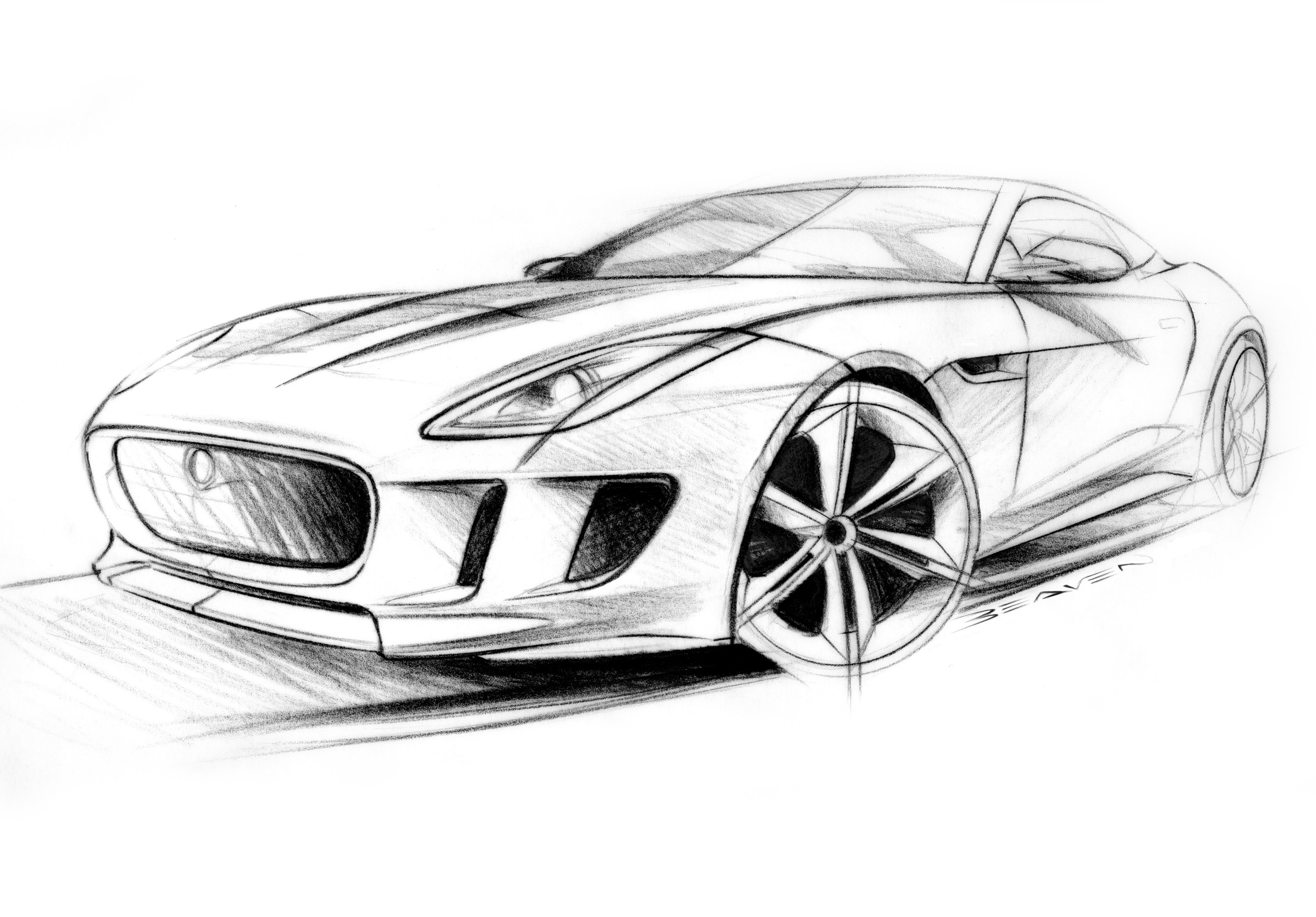 2011, Jaguar, C x16, Concept, Supercar, Supercars, Drawing, Sketch, Pencil, Art Wallpaper