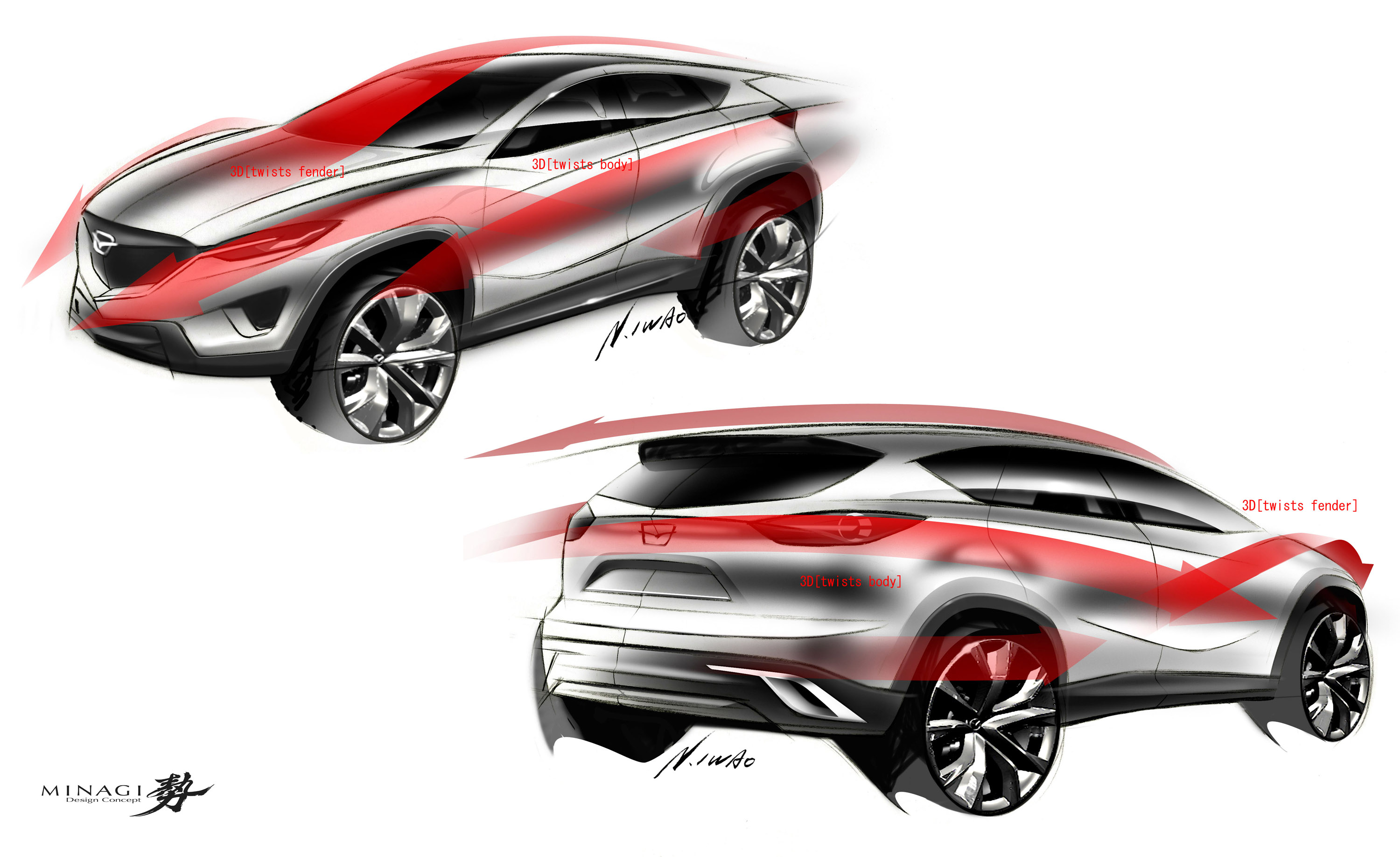 2011, Mazda, Minagi, Concept, Suv, Art, Drawing, Sketch Wallpaper