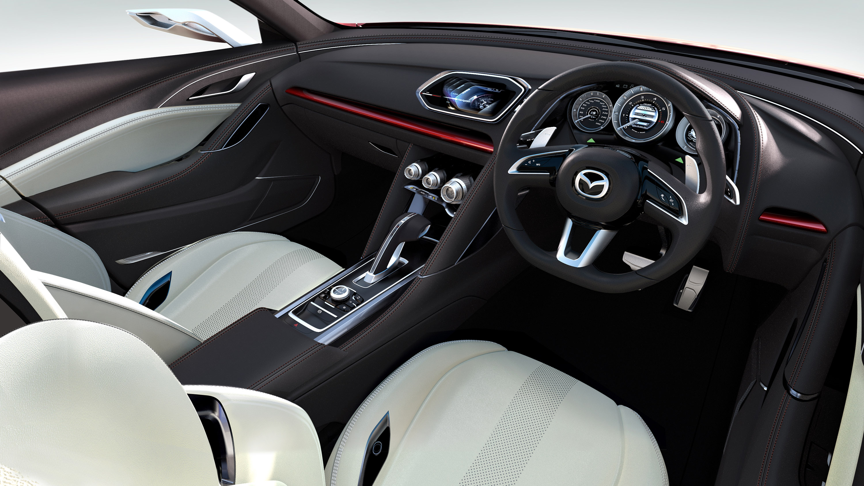 2011, Mazda, Takeri, Saloon, Concept, Interior, Dash, Steering Wallpaper