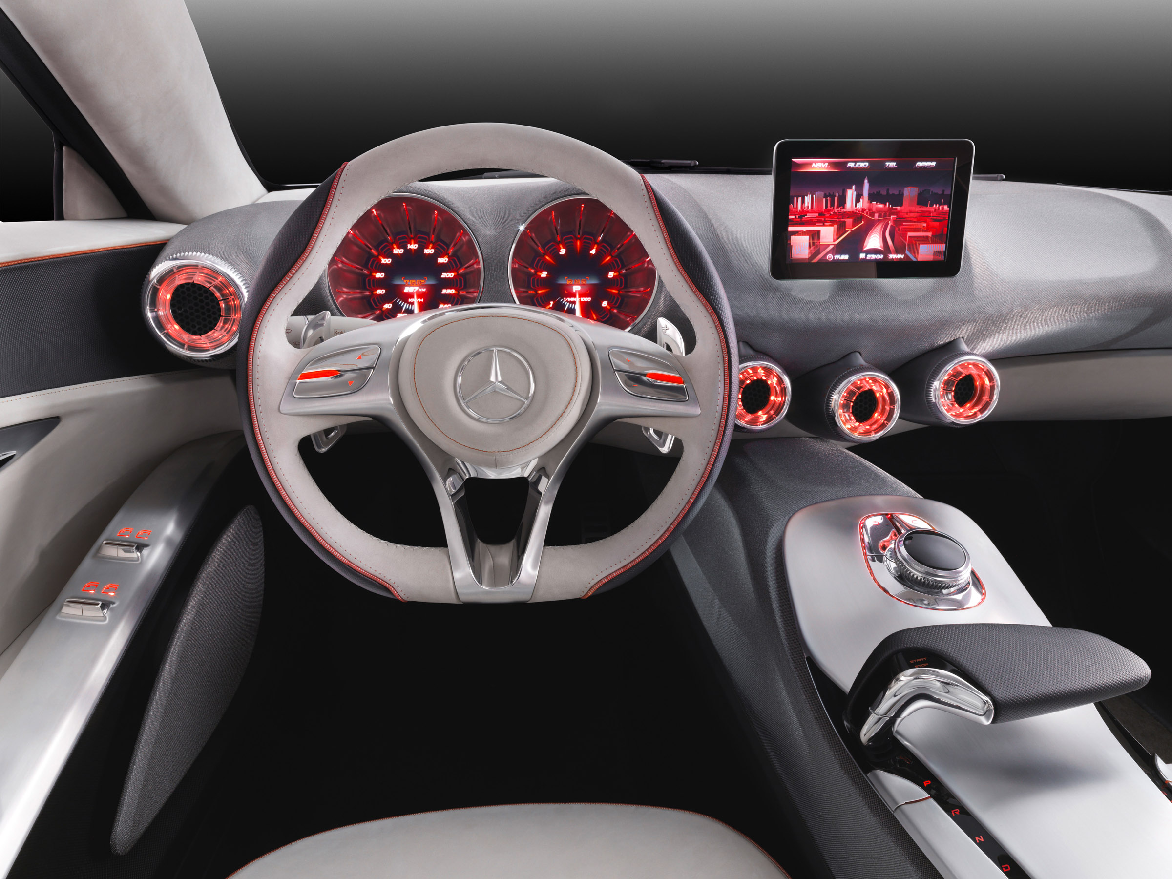 2011, Mercedes benz, Concept, A class, Interior, Dash, Steering Wallpaper