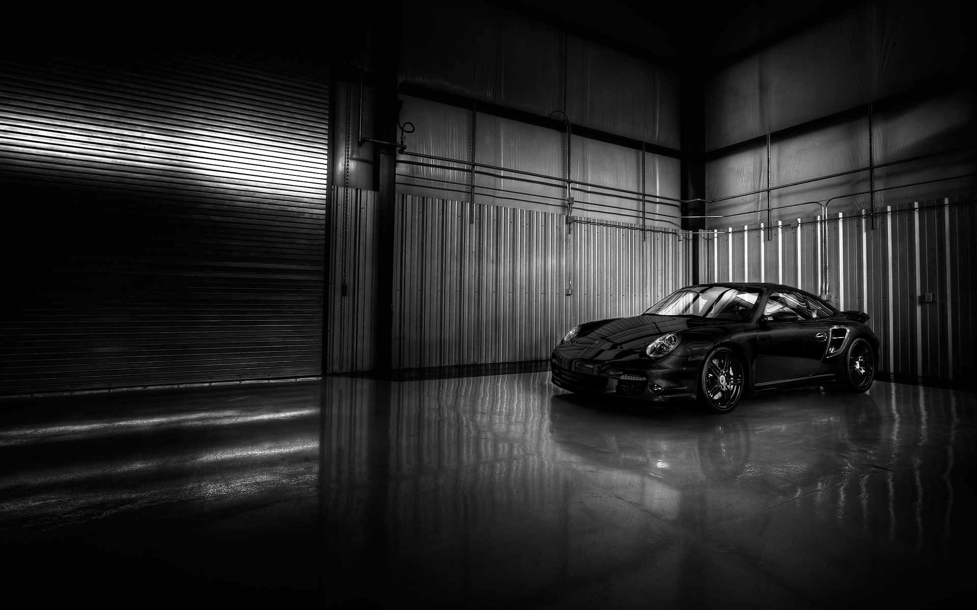 black, Porsche, Cars, Garages Wallpaper