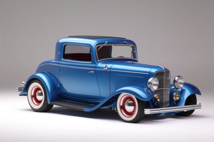 1932, Ford, Coupe, Cars, Custom, Hot, Rod, Blue HD Wallpaper Desktop Background