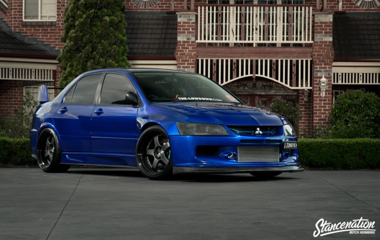 mitsubishi, Lancer, Evo ix, Blue, Cars, Sedan, Modified HD Wallpaper Desktop Background