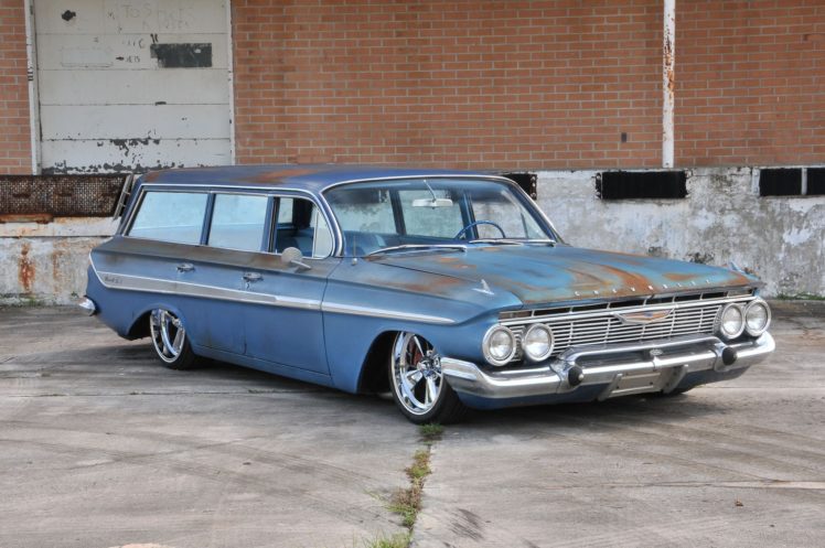 1961, Chevrolet, Chevy, Nomad, Wagon, Streetrod, Street, Rod, Low, Rodder, Usa,  02 HD Wallpaper Desktop Background