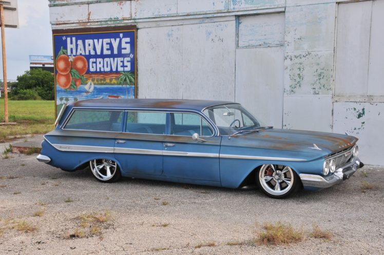 1961, Chevrolet, Chevy, Nomad, Wagon, Streetrod, Street, Rod, Low, Rodder, Usa,  04 HD Wallpaper Desktop Background