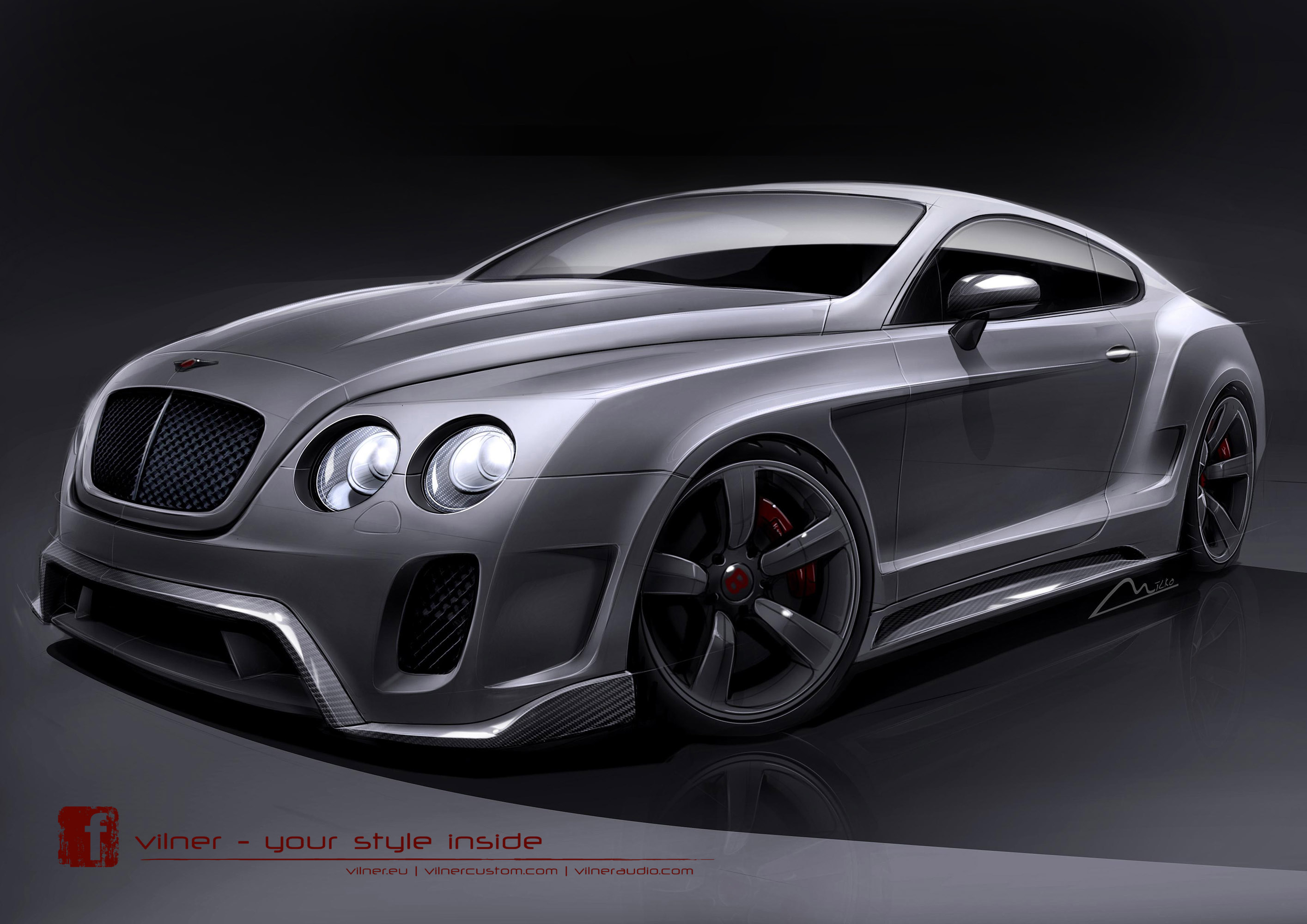 2013, Vilner, Bentley, Continental, Gt, Design, Project, Tuning Wallpaper