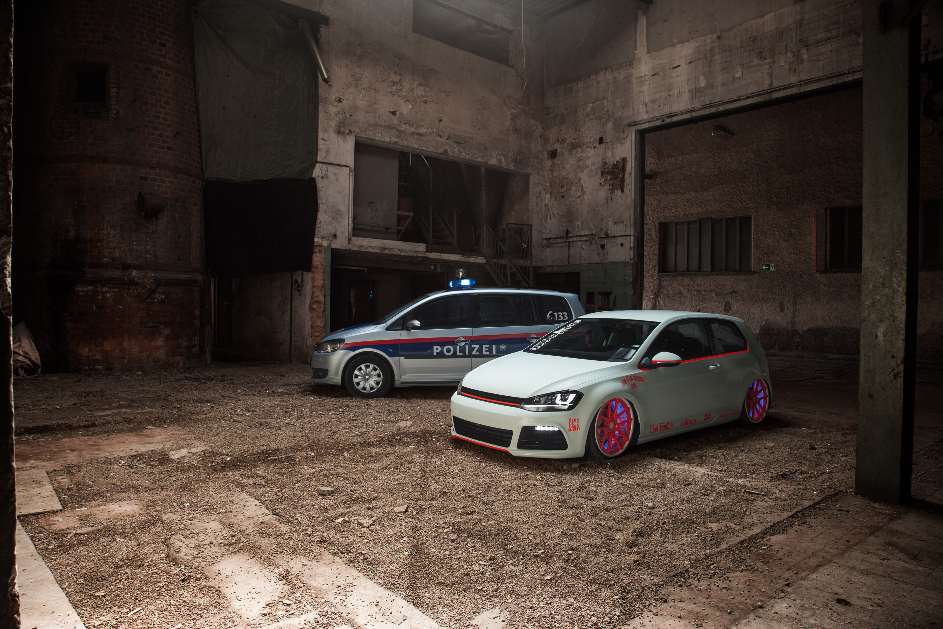 2013, Volkswagen, Golf, Vii, Light tron, Tuning Wallpaper