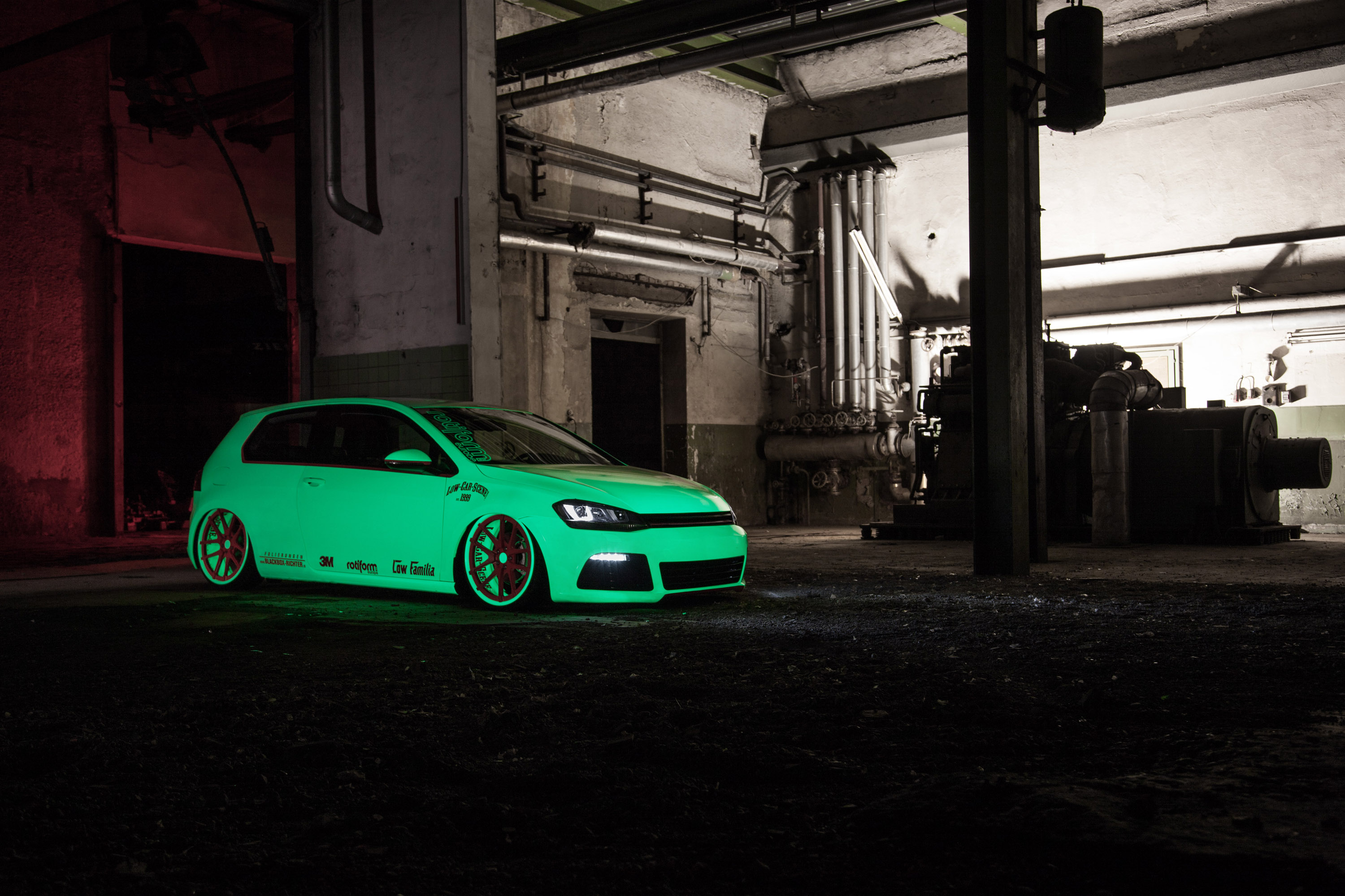 2013, Volkswagen, Golf, Vii, Light tron, Tuning Wallpaper