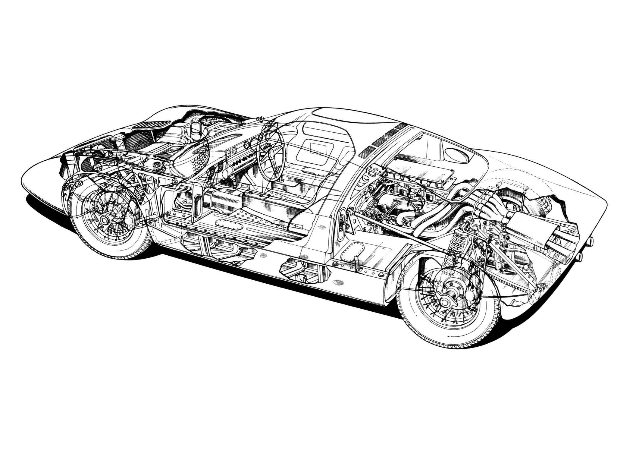 1964, Ford, Gt40, Concept, Gt101, Supercar, Race, Racing, Classic Wallpaper