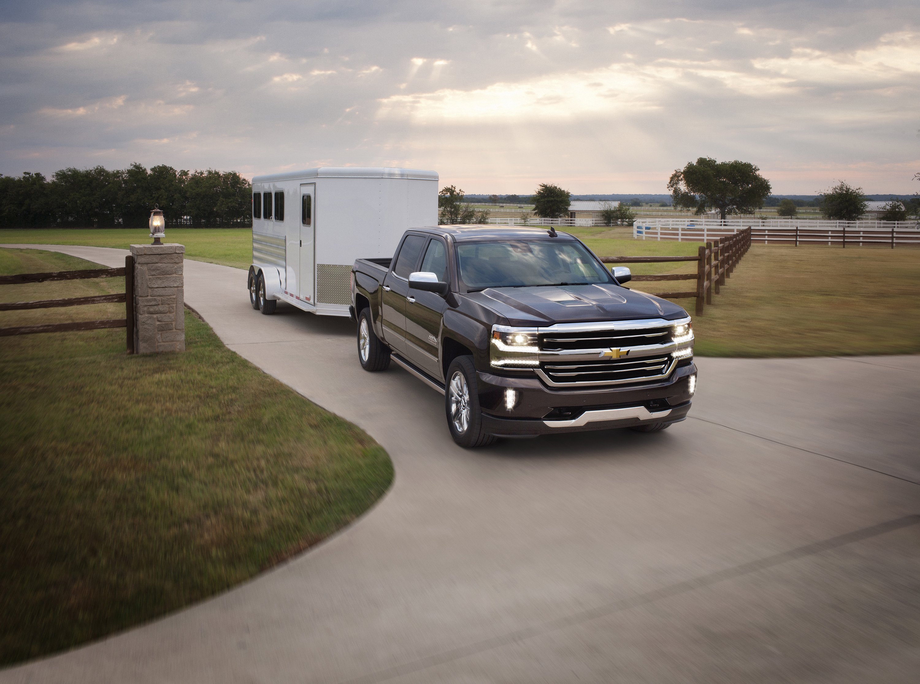 2016, Chevrolet, Silverado, High, Country, Crew, Cab, Pickup Wallpaper