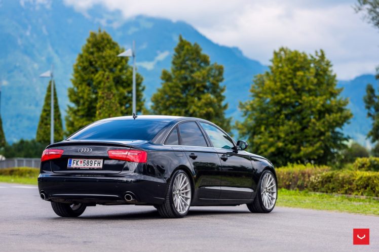 audi a6, Cars, Black, Sedan, Vossen, Wheels HD Wallpaper Desktop Background