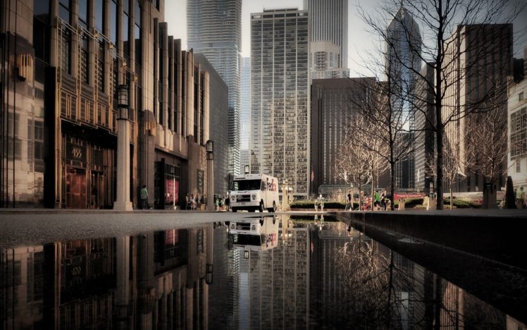city, Water, People, Reflection, Street HD Wallpaper Desktop Background