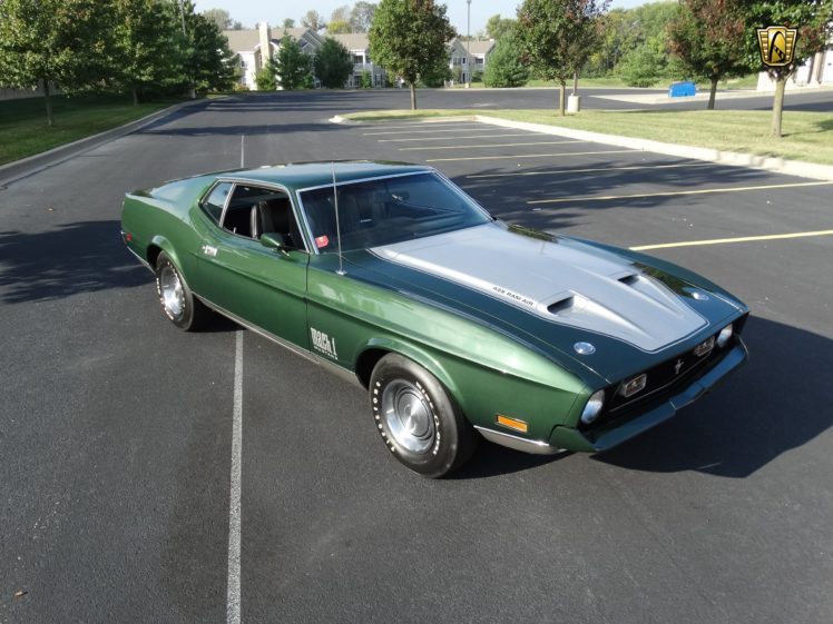 1971, Ford, Mustang, Mach 1, Cars, Green, Coupe, Usa HD Wallpaper Desktop Background