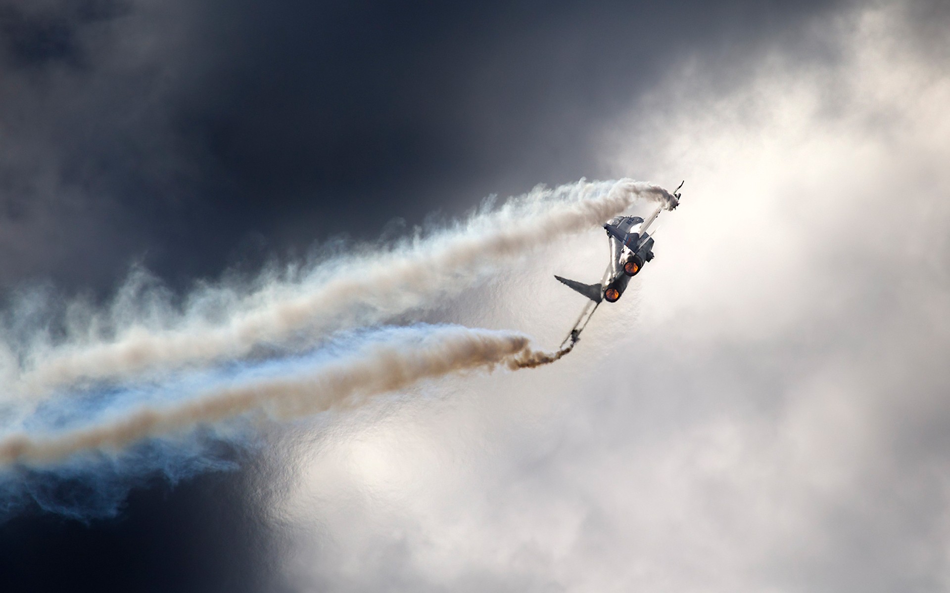 aircraft, Sky doll, Contrails Wallpaper