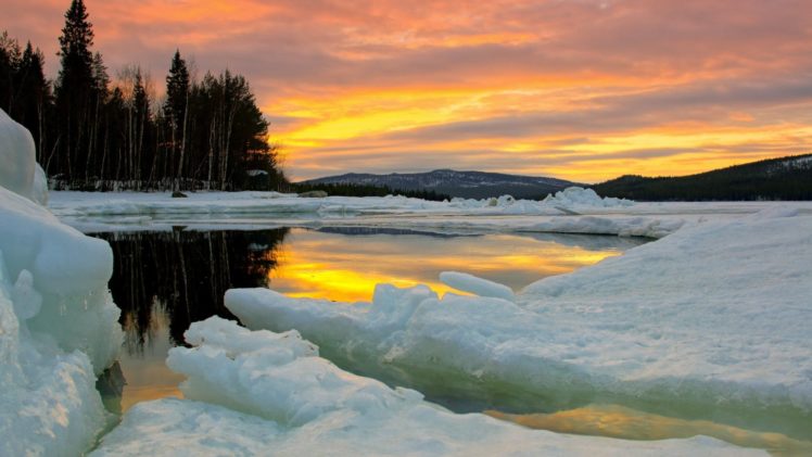 ice, Nature, Winter, Trees, Lakes HD Wallpaper Desktop Background