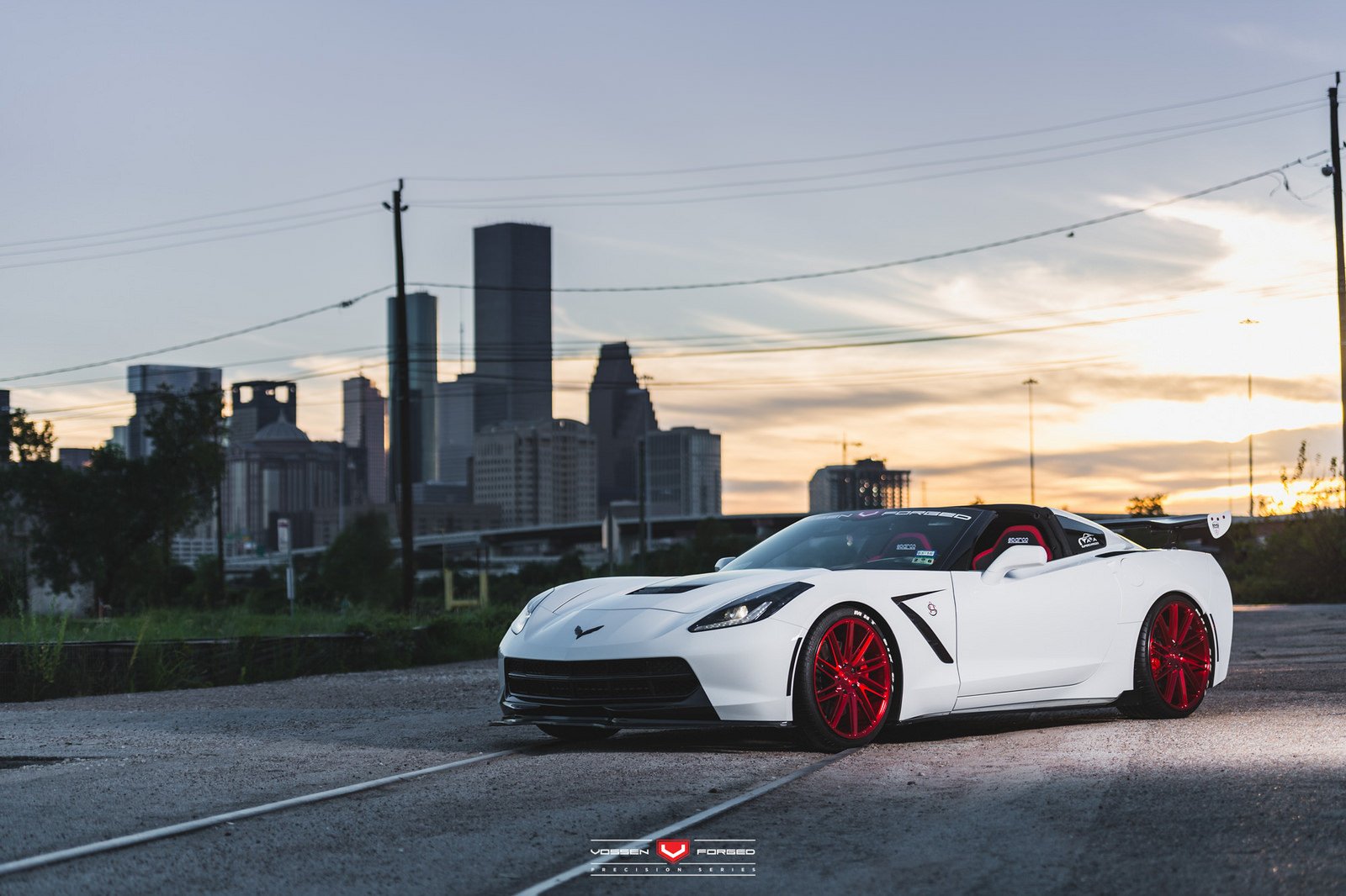 chevy, Corvette c7, Vossen, Wheels, Cars, Coupe, White Wallpaper
