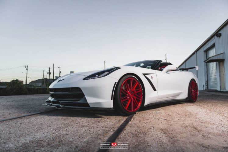 chevy, Corvette c7, Vossen, Wheels, Cars, Coupe, White HD Wallpaper Desktop Background