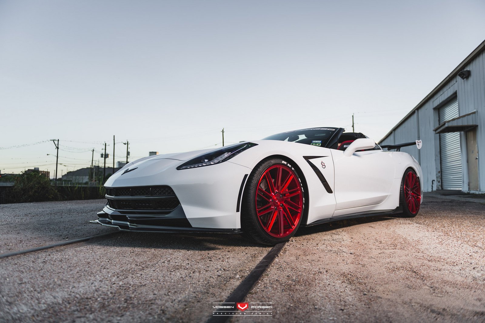 chevy, Corvette c7, Vossen, Wheels, Cars, Coupe, White Wallpaper