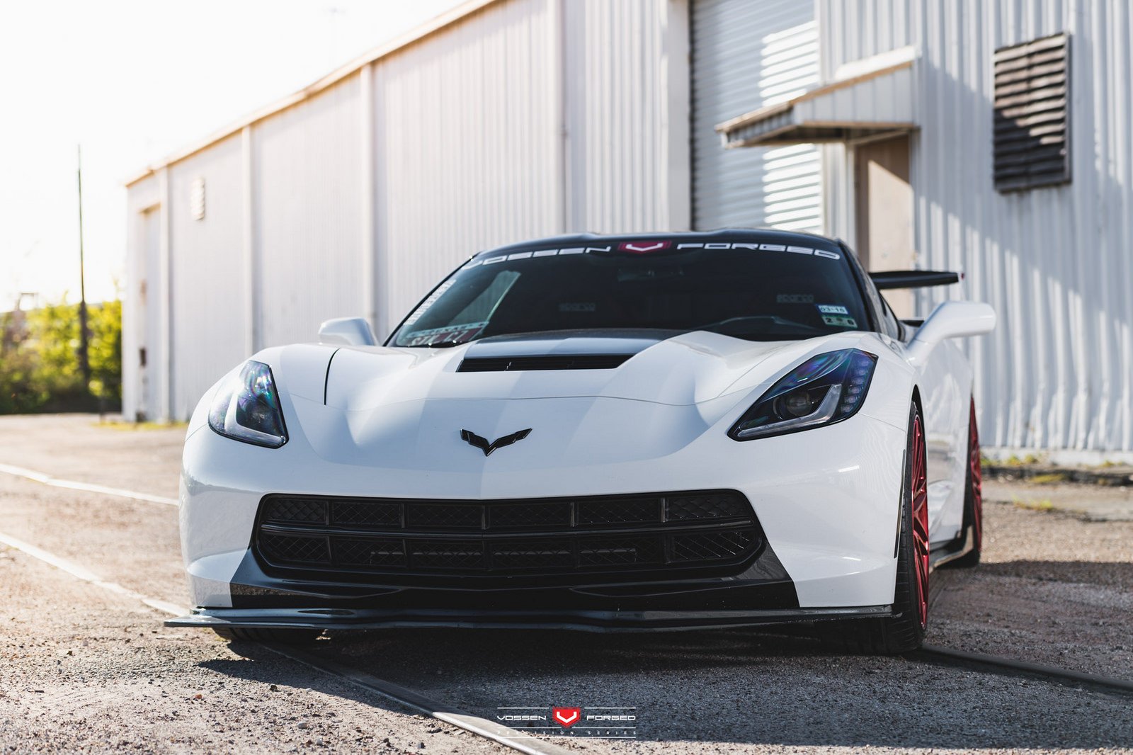 chevy, Corvette c7, Vossen, Wheels, Cars, Coupe, White Wallpaper