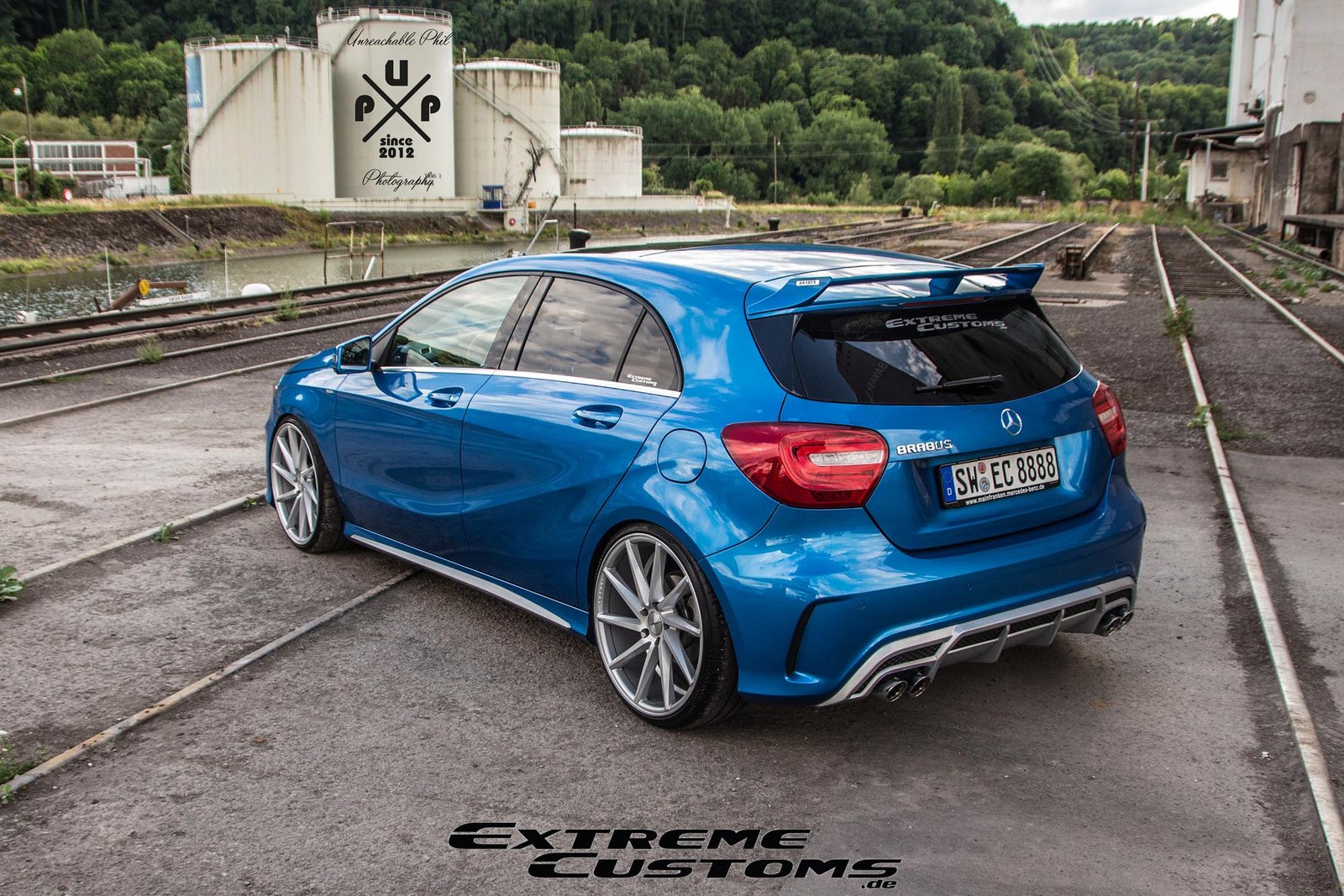 mercedes, A45, Amg, Vossen, Wheels, Cars, Blue Wallpaper