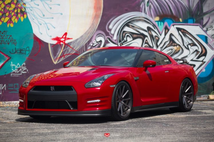 nissan, Gtr, Red, Vossen, Wheels, Cars, Coupe HD Wallpaper Desktop Background