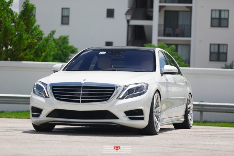 mercedes, S550, White, Sedan, Vossen, Wheels, Cars HD Wallpaper Desktop Background