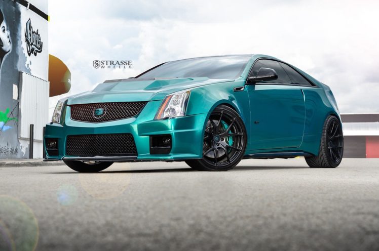 strasse, Wheels, Gallery, Cadillac, Cts v, Green, Cars, Coupe HD Wallpaper Desktop Background