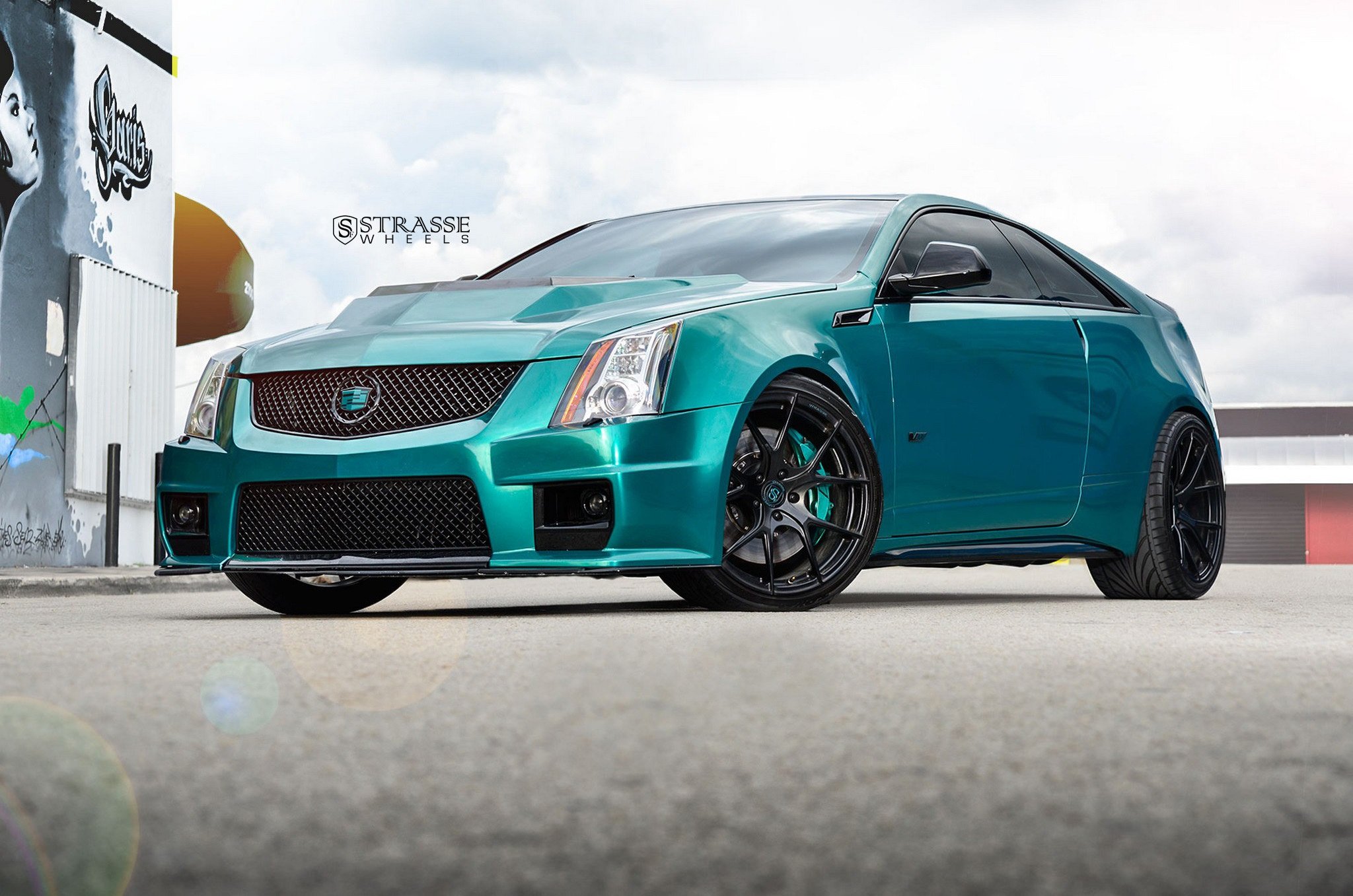 strasse, Wheels, Gallery, Cadillac, Cts v, Green, Cars, Coupe Wallpaper