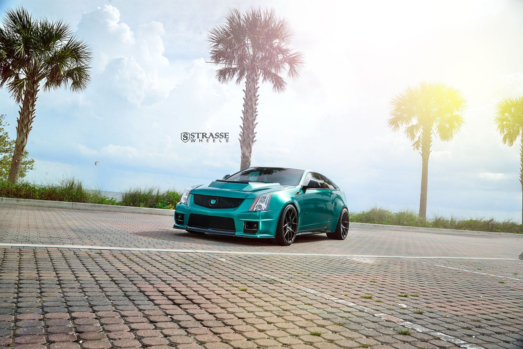 strasse, Wheels, Gallery, Cadillac, Cts v, Green, Cars, Coupe Wallpaper