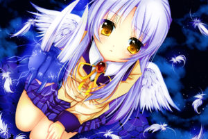 angel, Angel, Beats , Tachibana, Kanade, Wings, Yellow, Eyes