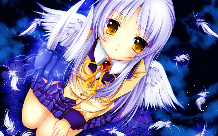 angel, Angel, Beats , Tachibana, Kanade, Wings, Yellow, Eyes HD Wallpaper Desktop Background