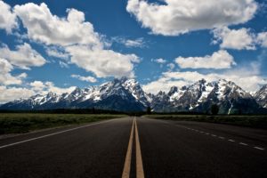 mountains, Clouds, Landscapes, Horizon, Forest, Roads, Grand, Teton, National, Park, Skyscapes, Snowy, Mountains