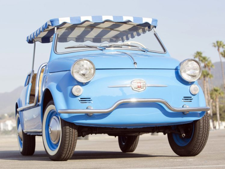 fiat, 500, Jolly, Us spec,  110 , Cars, Classic, Blue, 1958 HD Wallpaper Desktop Background