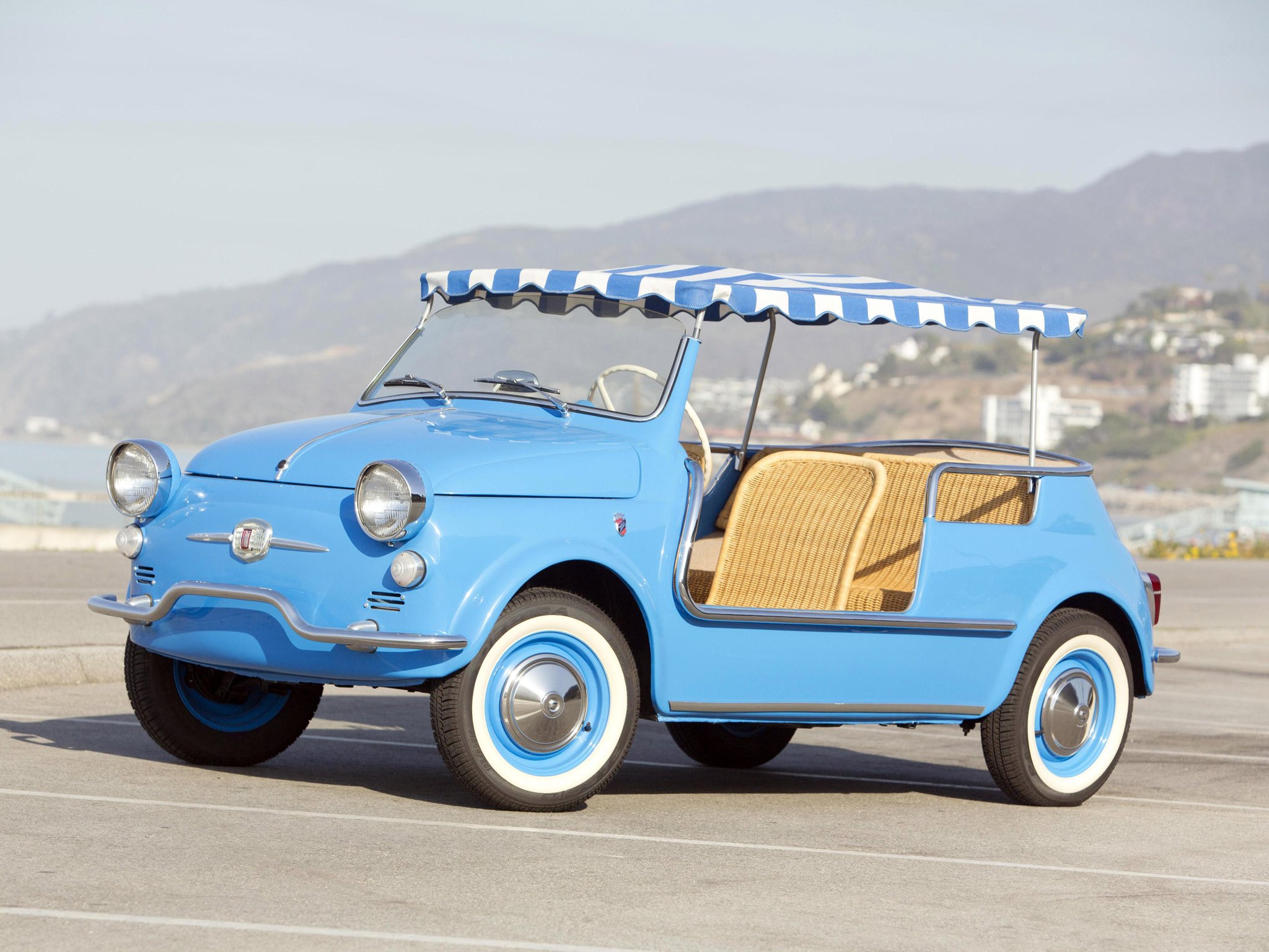 fiat, 500, Jolly, Us spec,  110 , Cars, Classic, Blue, 1958 Wallpaper