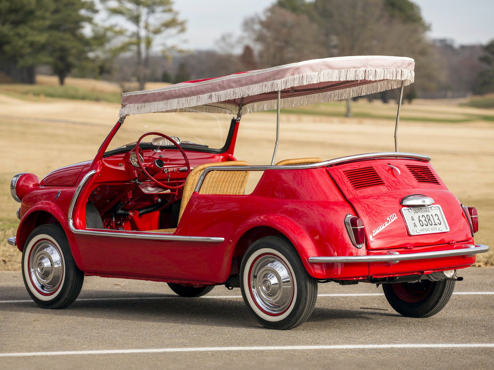 fiat, 500, Jolly, Us spec,  110 , Cars, Classic, Red, 1958 Wallpaper