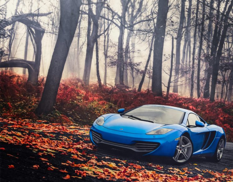 mclaren 2, Blue, Car, Forest, Tree, Beauty HD Wallpaper Desktop Background