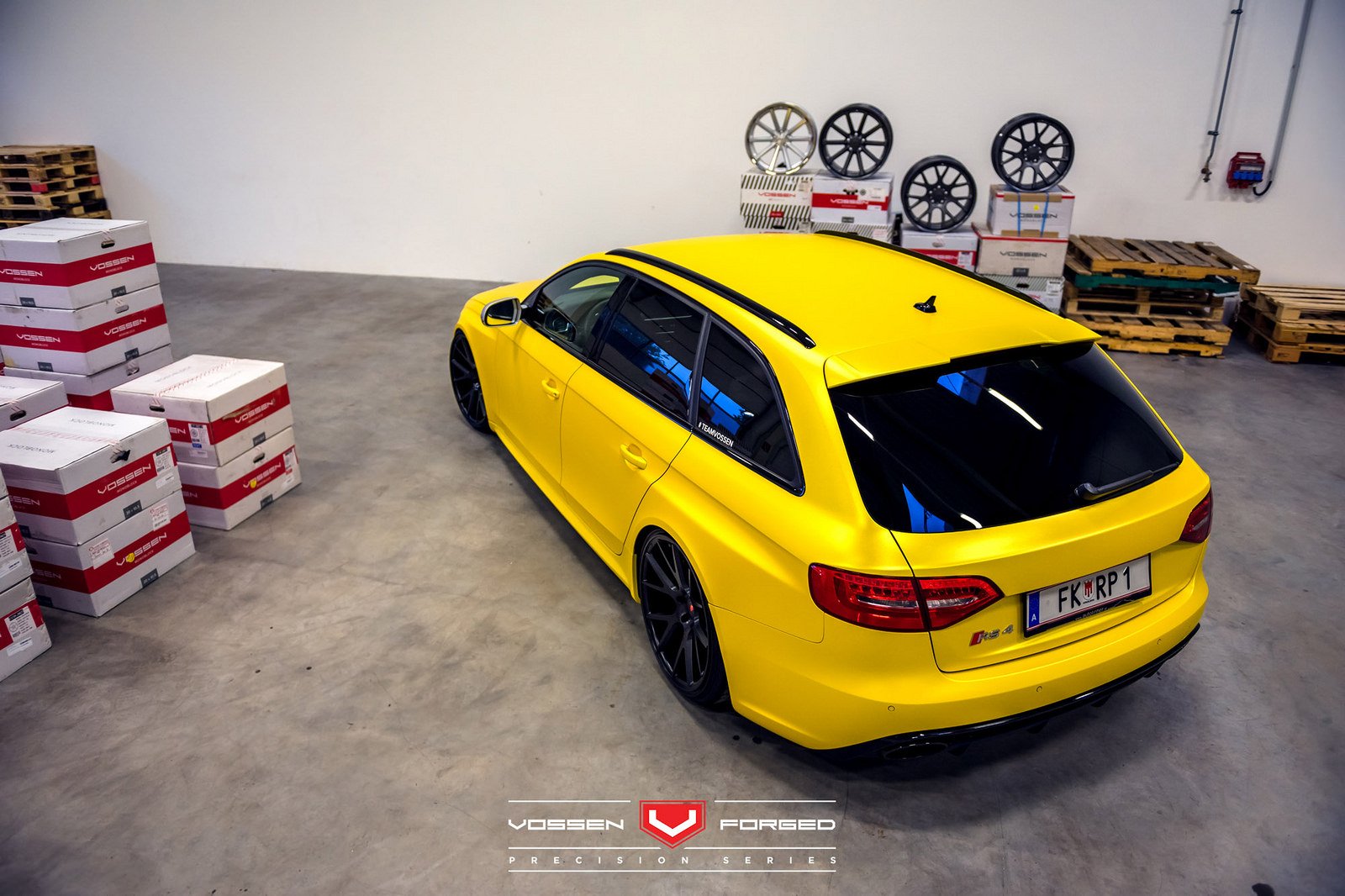 audi, Rs4, Cars, Wagon, Yelloh, Vossen, Wheels Wallpaper