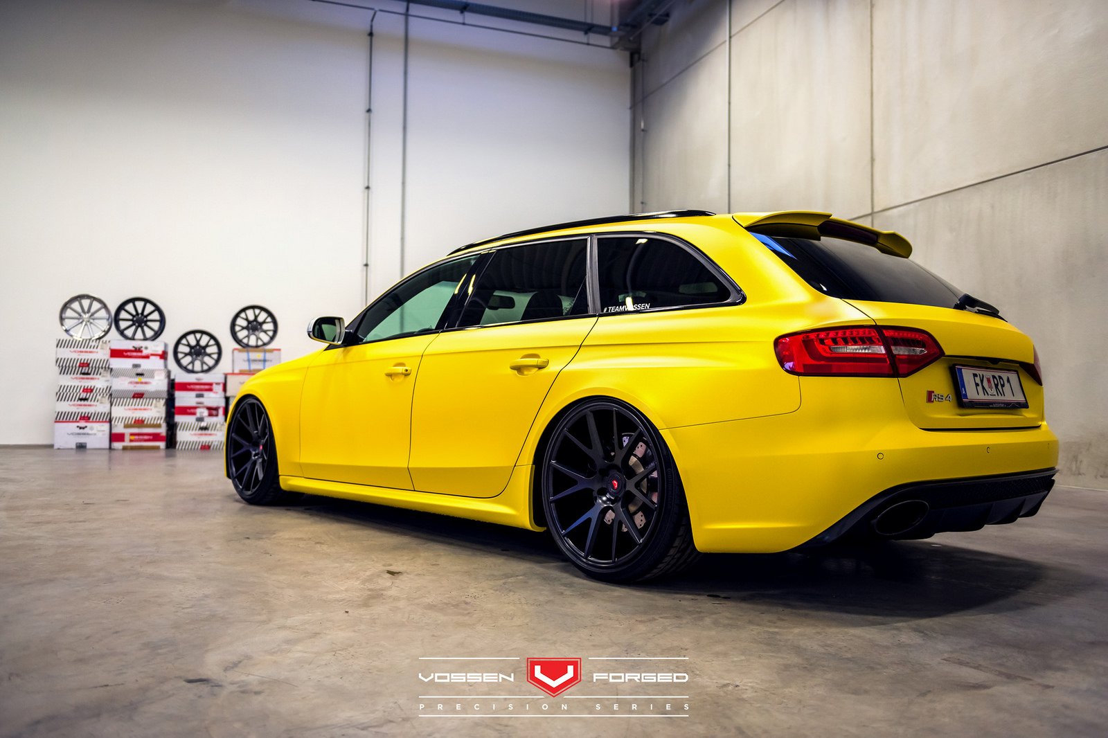 audi, Rs4, Cars, Wagon, Yelloh, Vossen, Wheels Wallpaper