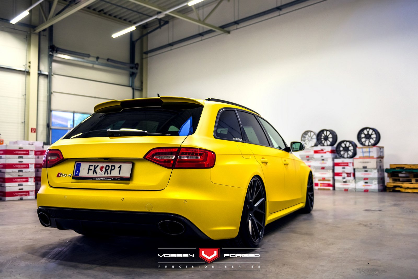 audi, Rs4, Cars, Wagon, Yelloh, Vossen, Wheels Wallpaper