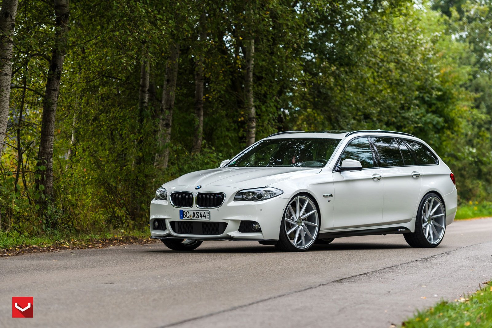 bmw, 5 series, Cars, Wagon, White, Vossen, Wheels Wallpaper
