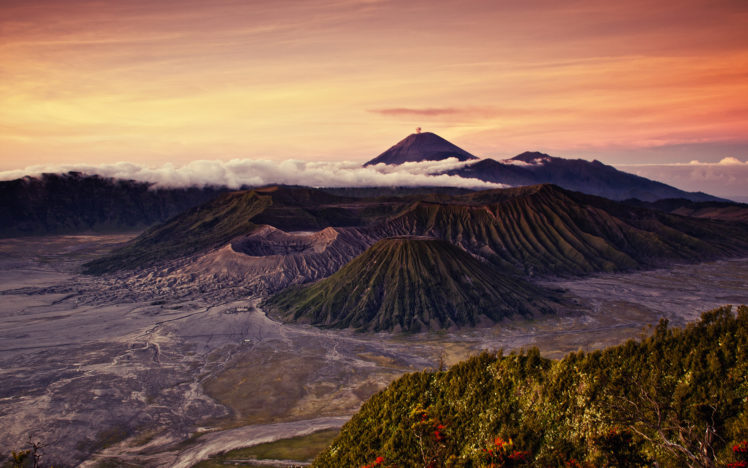 volcano, Volcanos, Mountains, Landscapes, Sunset HD Wallpaper Desktop Background