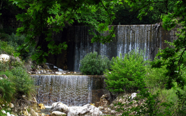 waterfall, Rivers, Trees HD Wallpaper Desktop Background