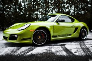green, Abstract, Snow, Porsche, Porsche, Cayman