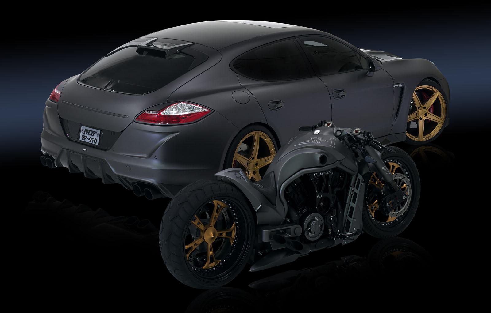 2012, Nlc, Porsche, Panamera, Gp 970, Tuning, Chopper, Motorcycle Wallpaper
